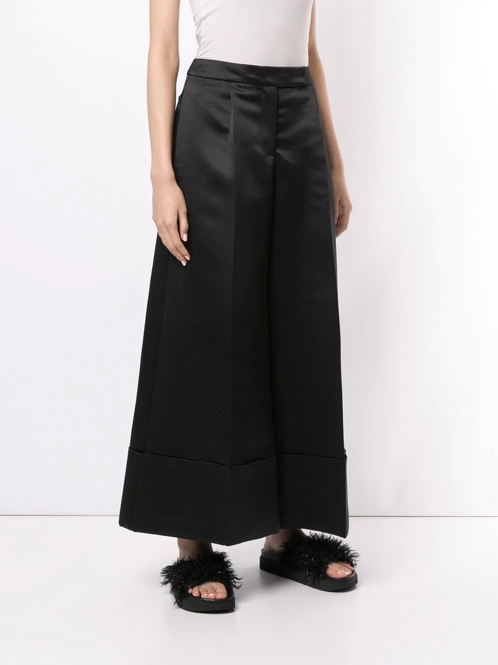 satin wide leg trousers - 3