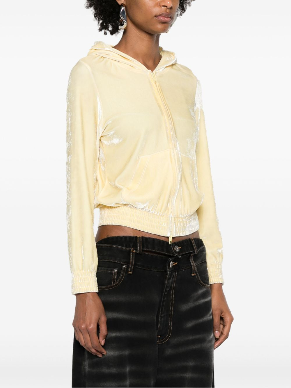crystal-embellished logo zipped hoodie - 3