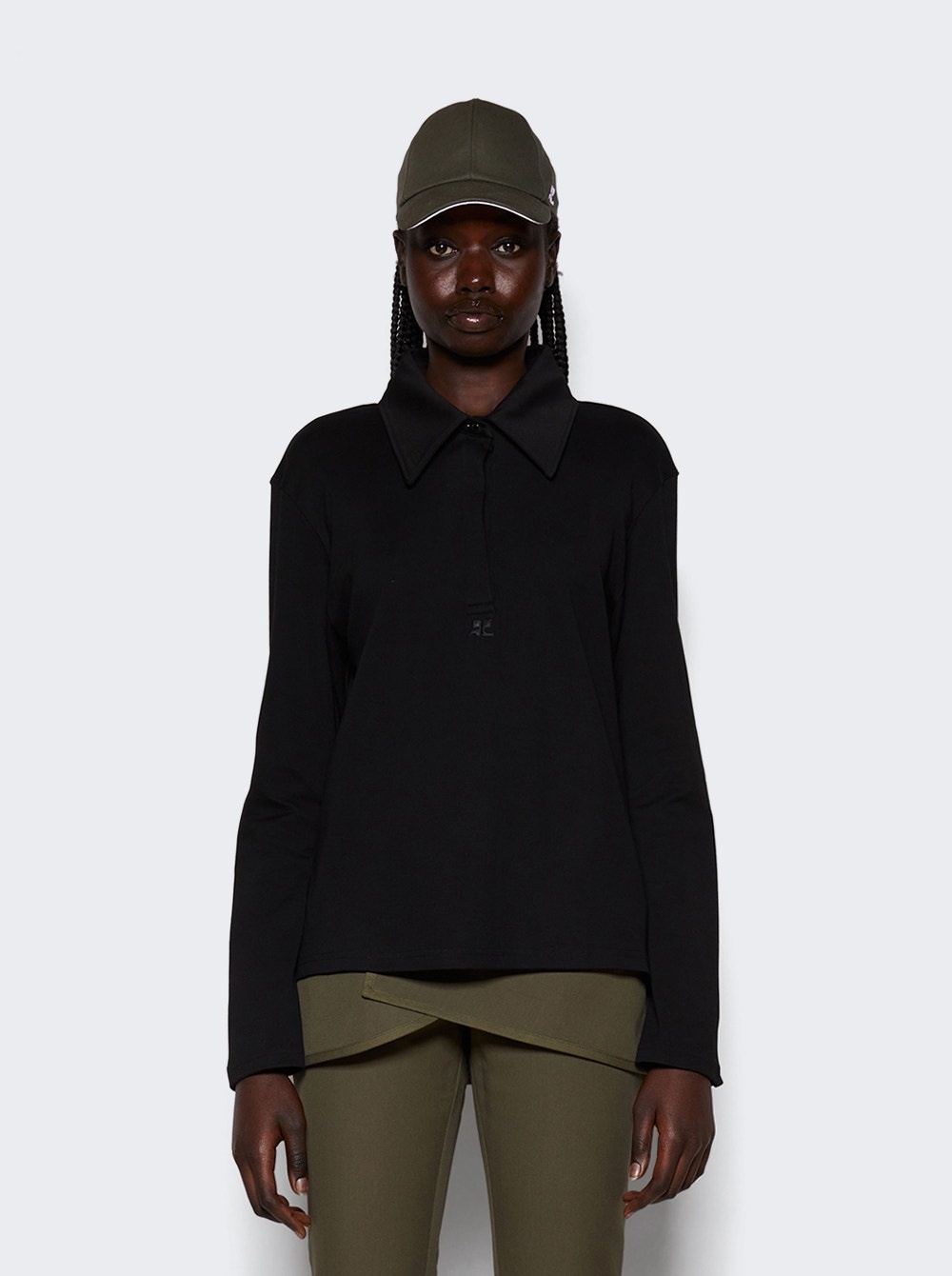Long Sleeve Polo Black - 3
