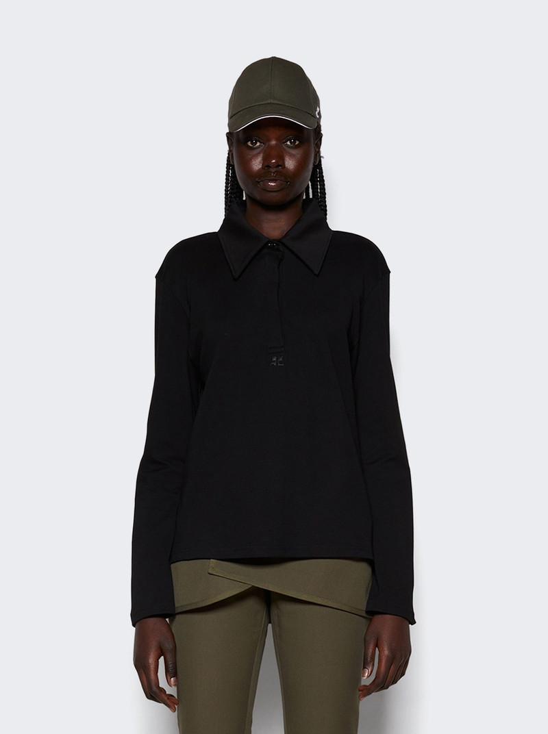 Long Sleeve Polo Black 3