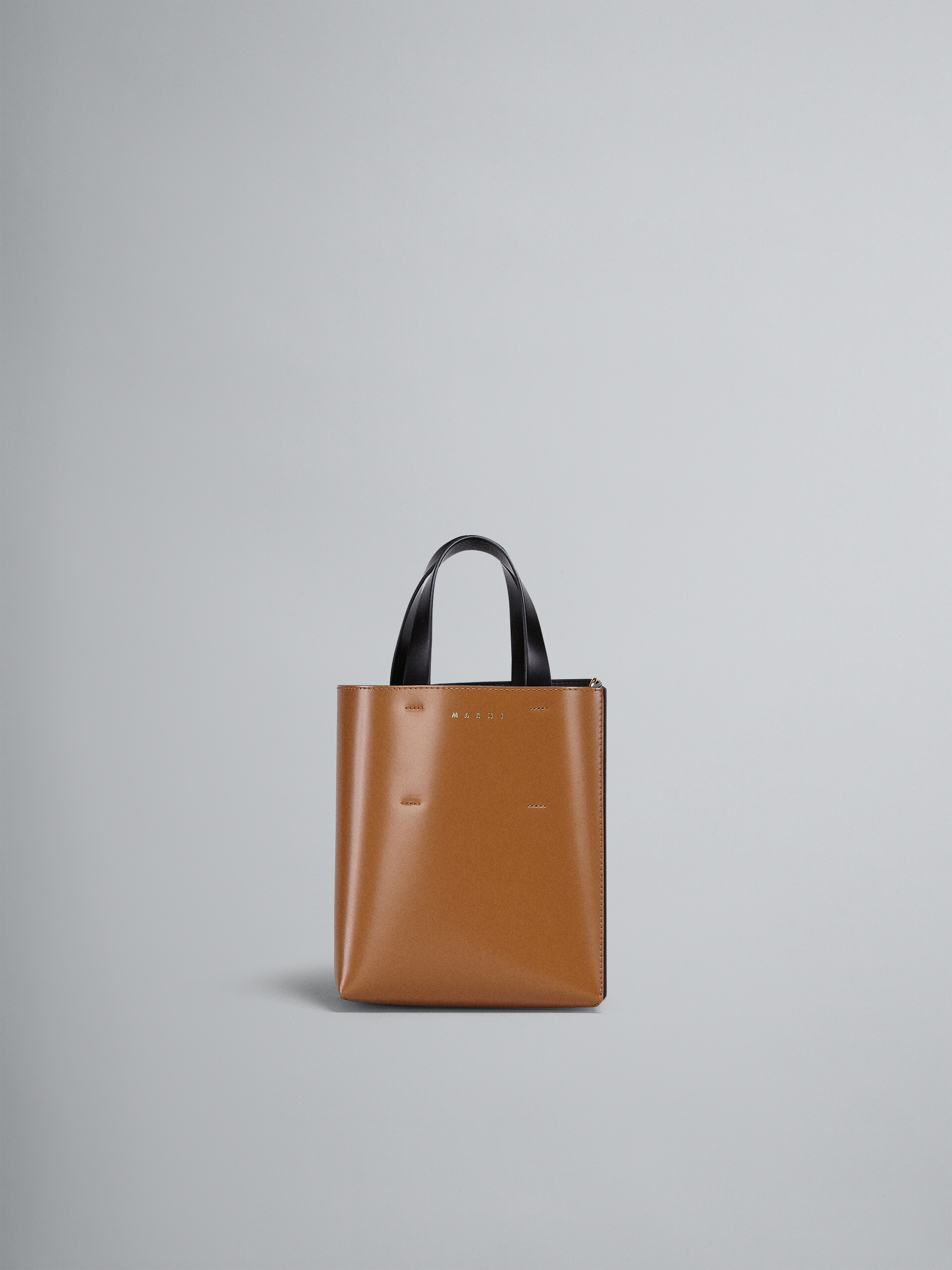 MUSEO MINI BAG IN BROWN AND BLACK LEATHER - 1