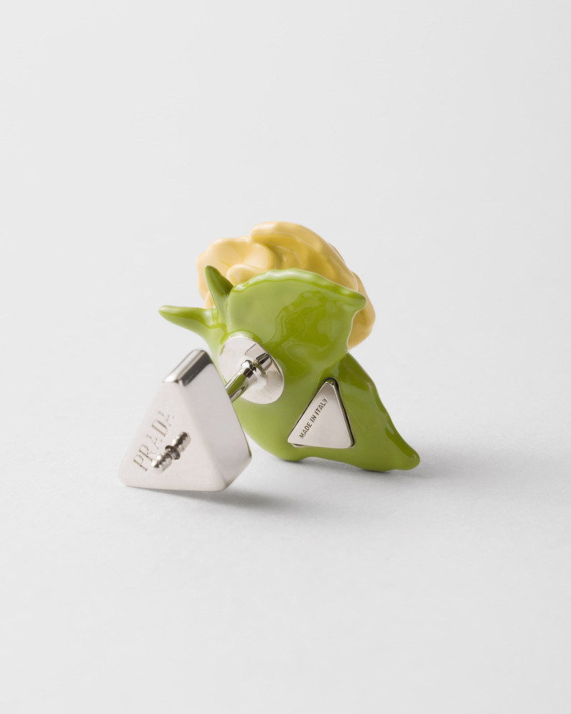 Prada Enameled metal earrings outlook