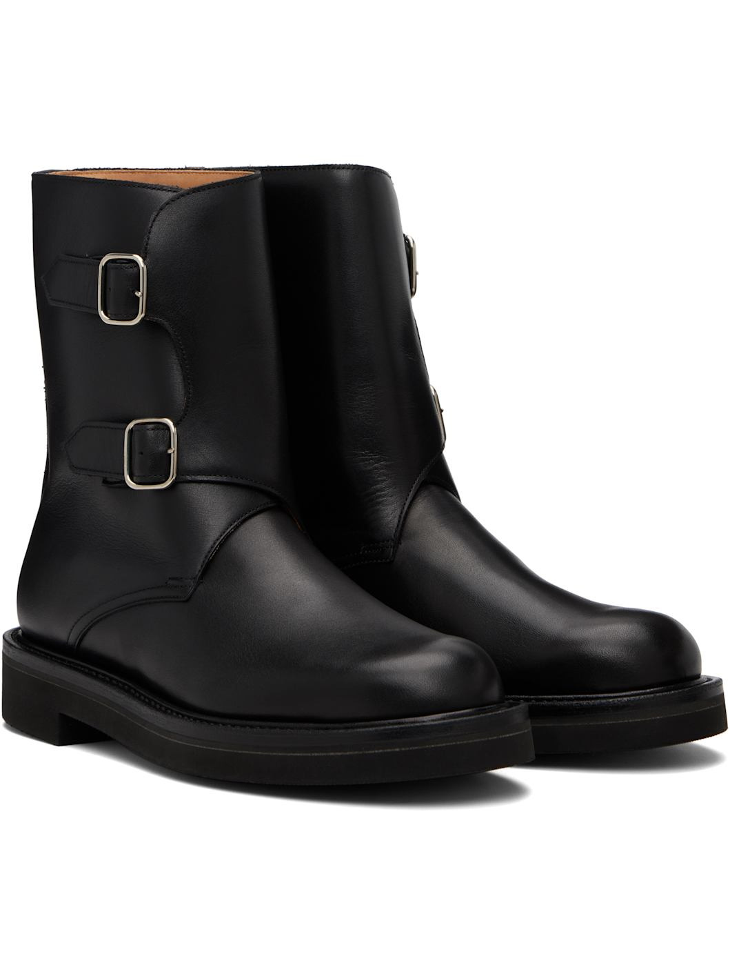 Black Leather Work Boots - 4