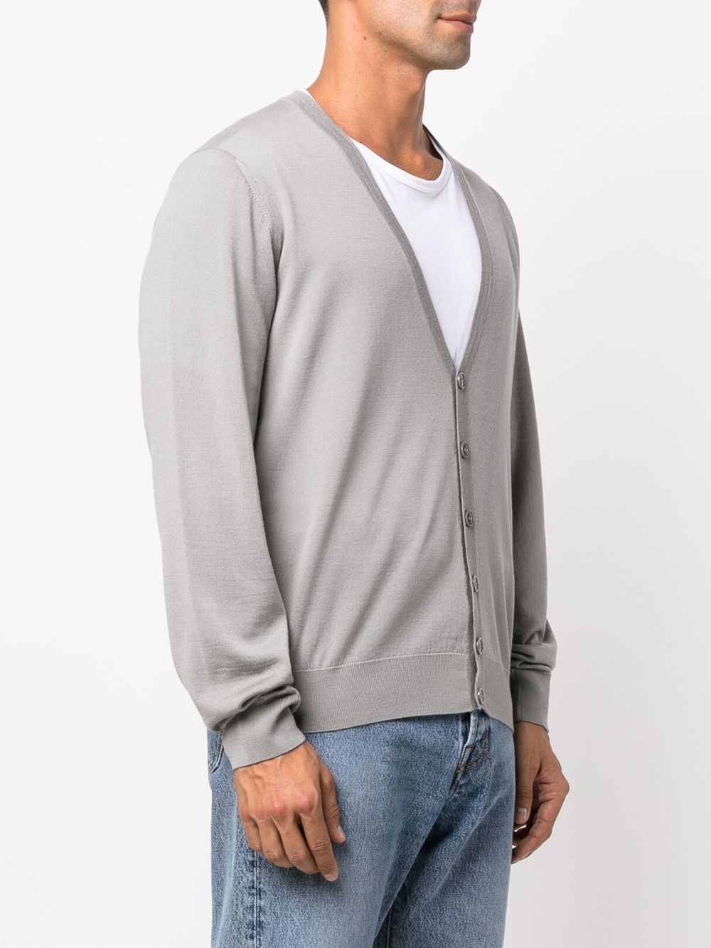 V-neck virgin-wool cardigan - 3