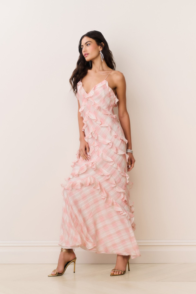 Ellietta Tartan Ruffle Maxi Dress 4