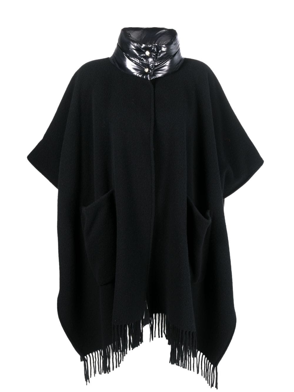 panelled wool-cashmere blend cape - 1