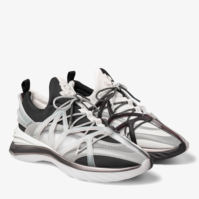 Cosmos/M Black and White Neoprene Low-Top Trainers 2