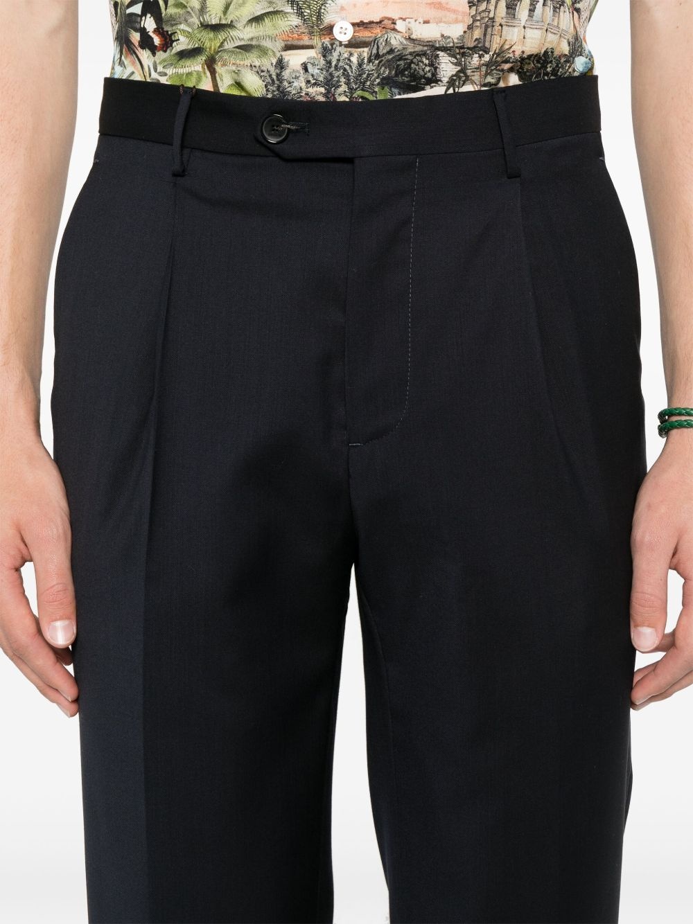 pleat-detailing wool trousers - 5