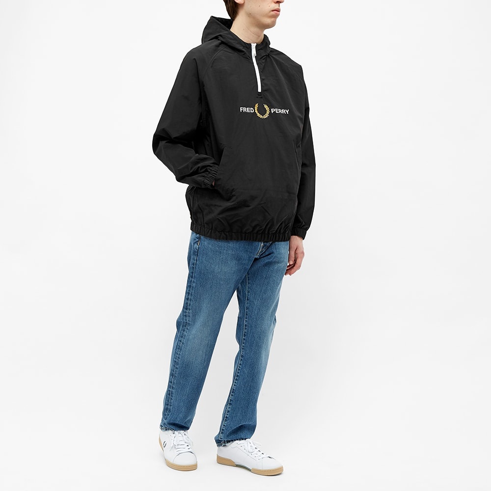 Fred Perry Authentic Embroidered Logo Quarter Zip Popover Hooded Jacket - 6