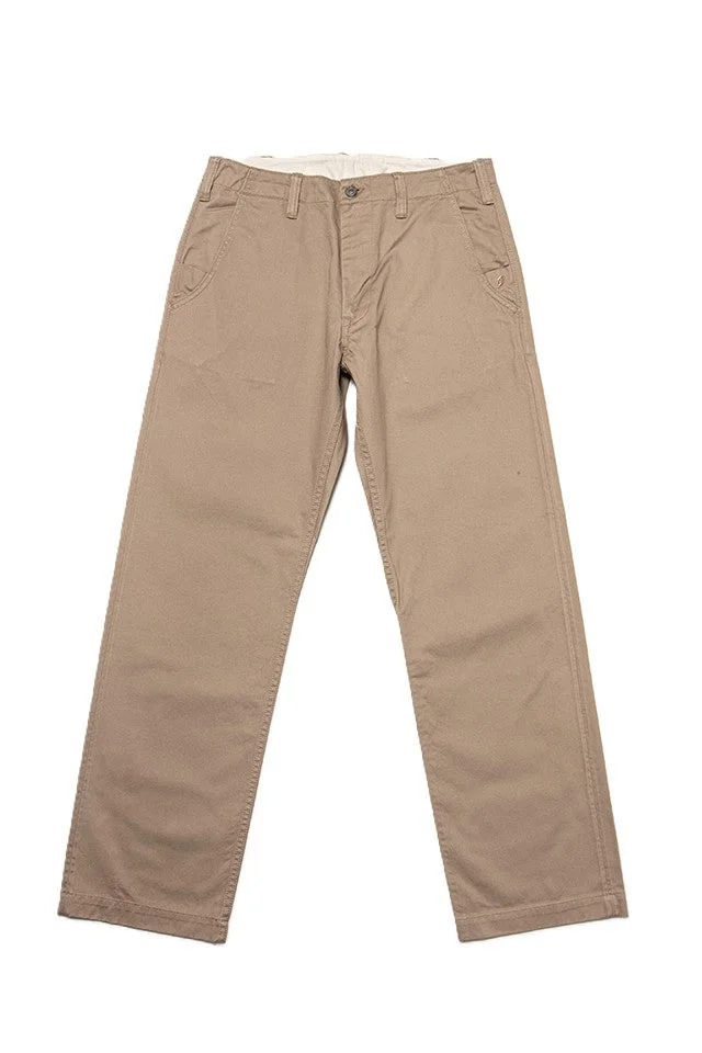 1192-BE Dry Touch Chino Trousers Wide Straight Beige - 1