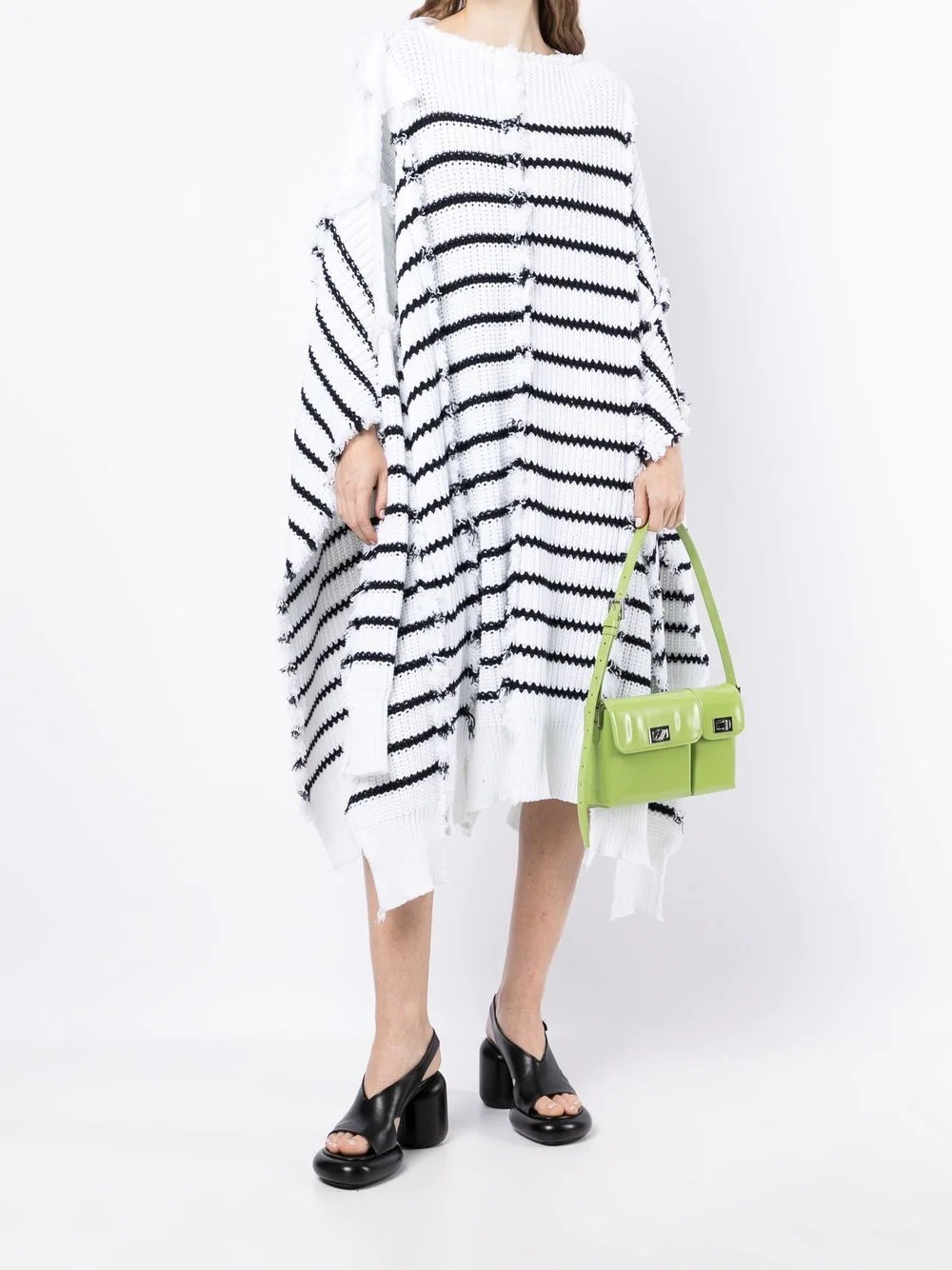 striped knitted cape - 2