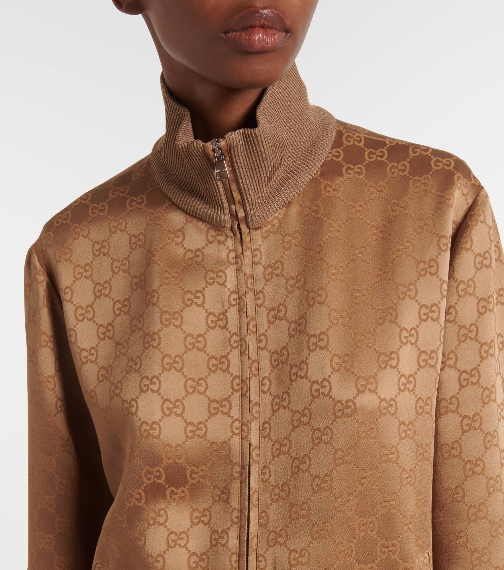 GG jacquard satin blouson - 4
