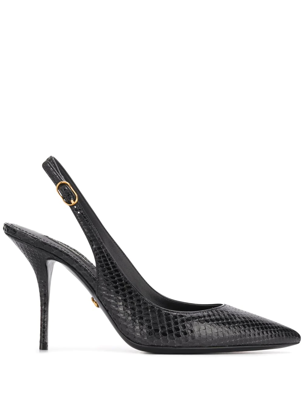 snakeskin effect slingback pumps - 1