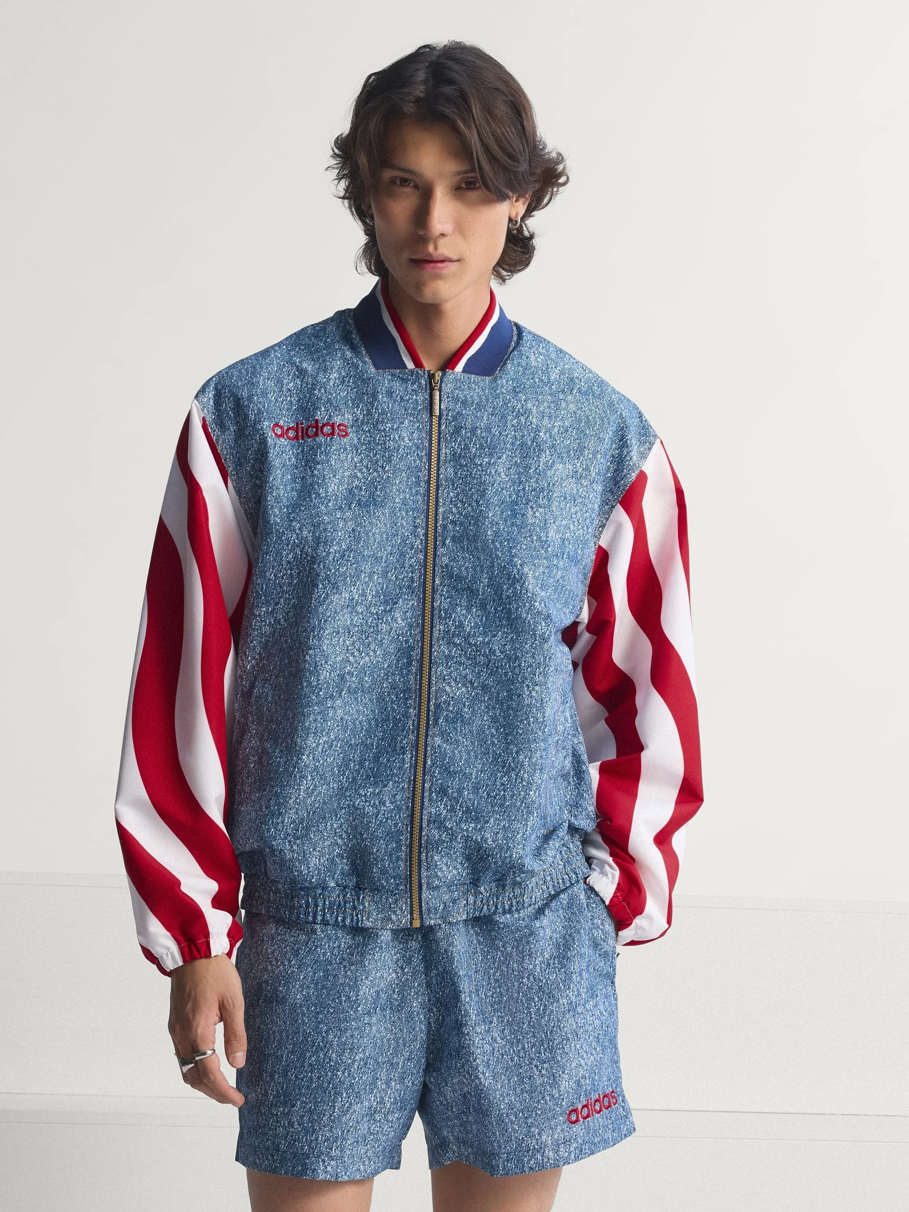 Denim Graphic Track Top - 1