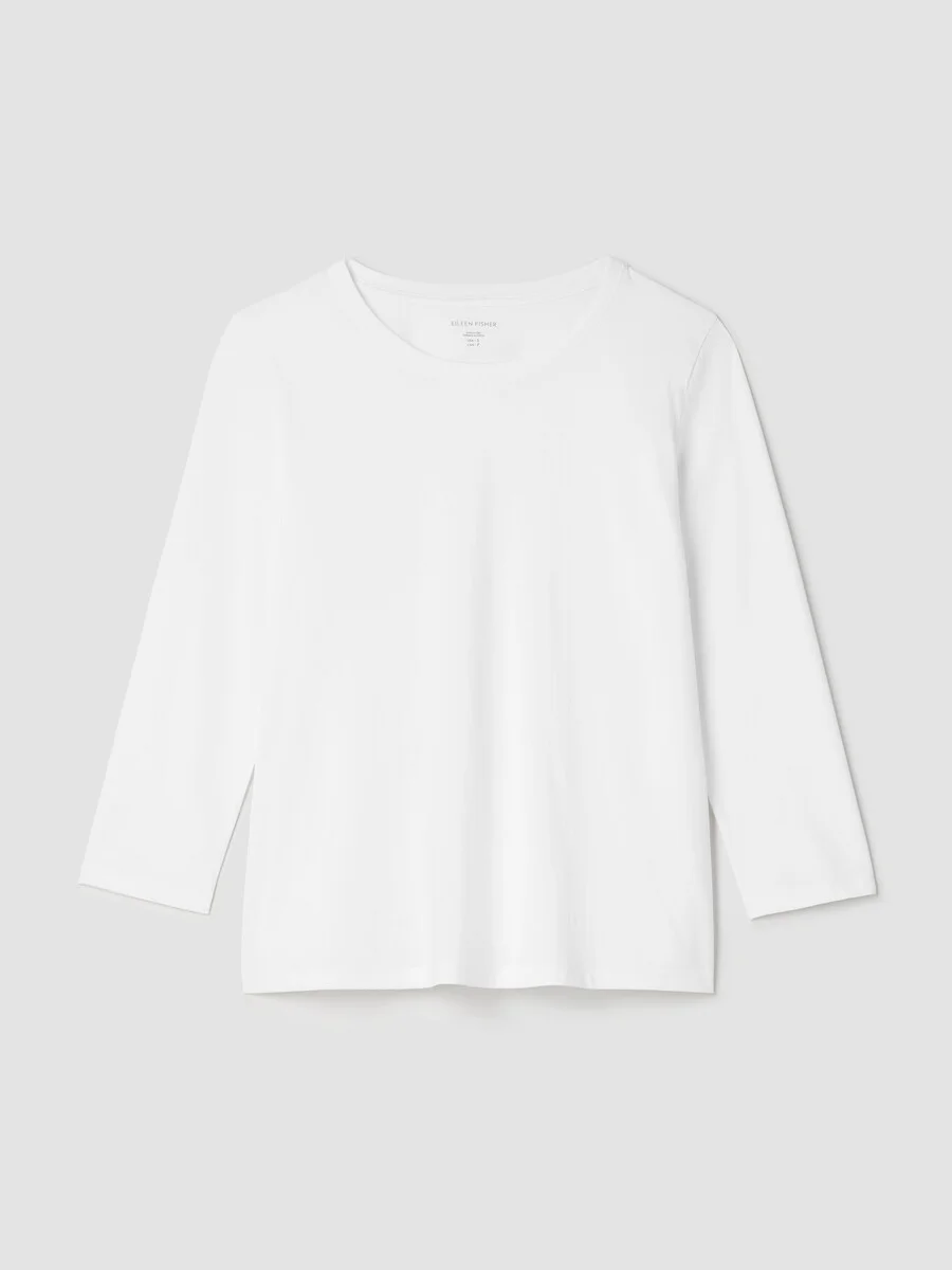 Organic Pima Cotton Jersey 3/4-Sleeve Tee - 1