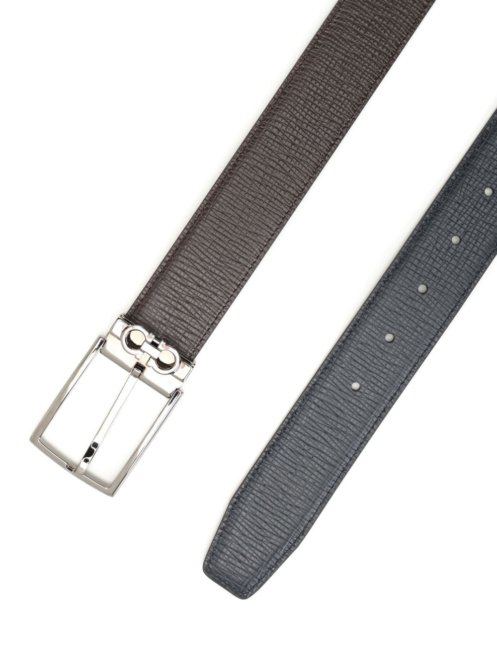 Double Adjus Square Buckle Double Gancino Belt Belts Brown - 2
