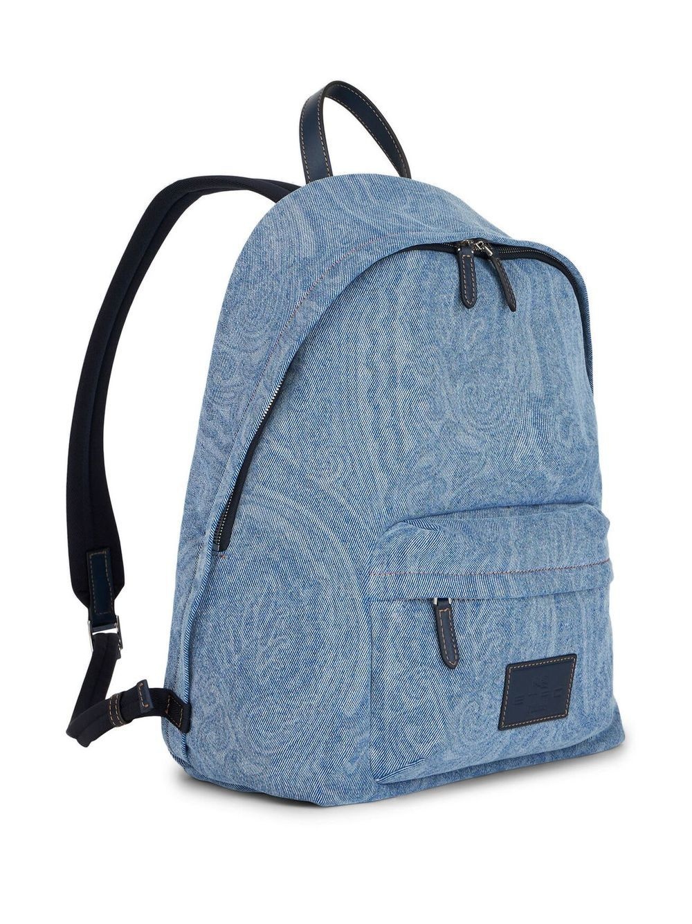 paisley-print denim backpack - 4