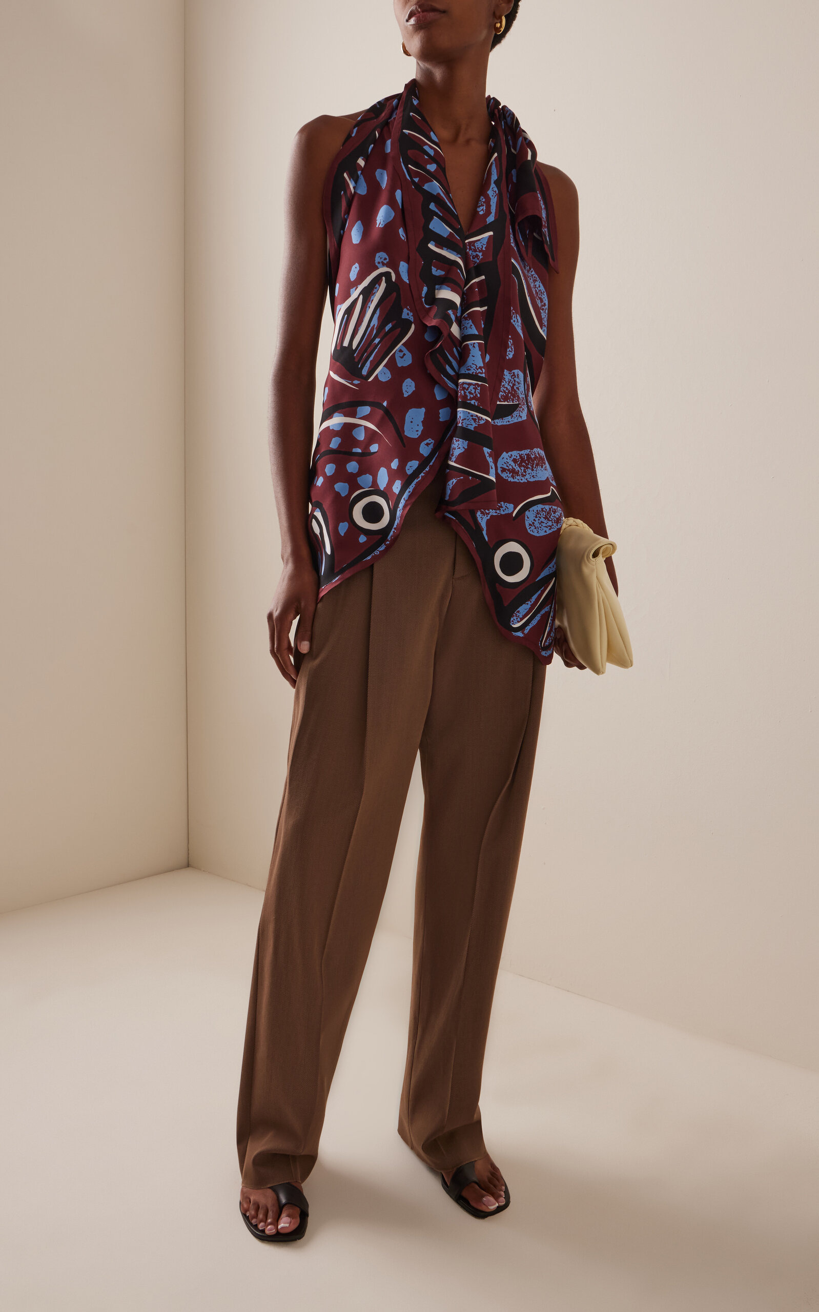Silk Twill Fish Cut Top multi - 3