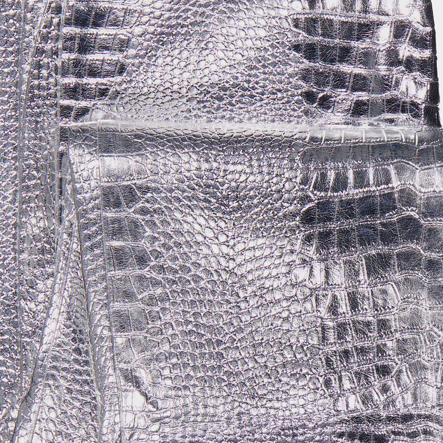 Rotate Ladies Silver Embossed Crocodile Skin Effect Trousers - 2