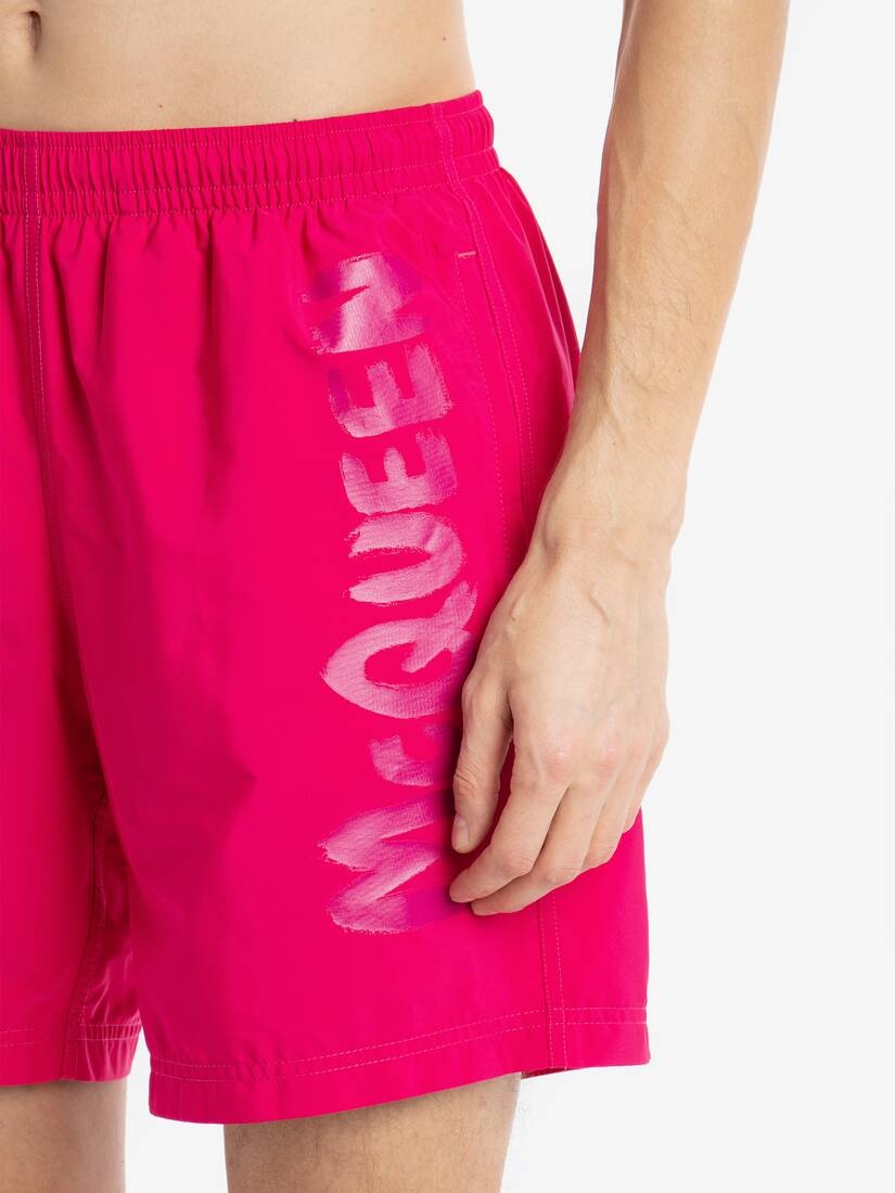 Mcqueen Graffiti Swim Shorts in Fuxia/pink - 5