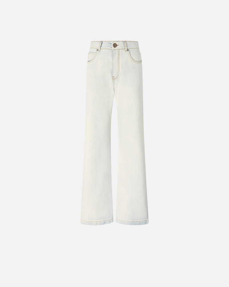 JEANS WITH CONTRASTING FOLD-DOWN WAIST 1