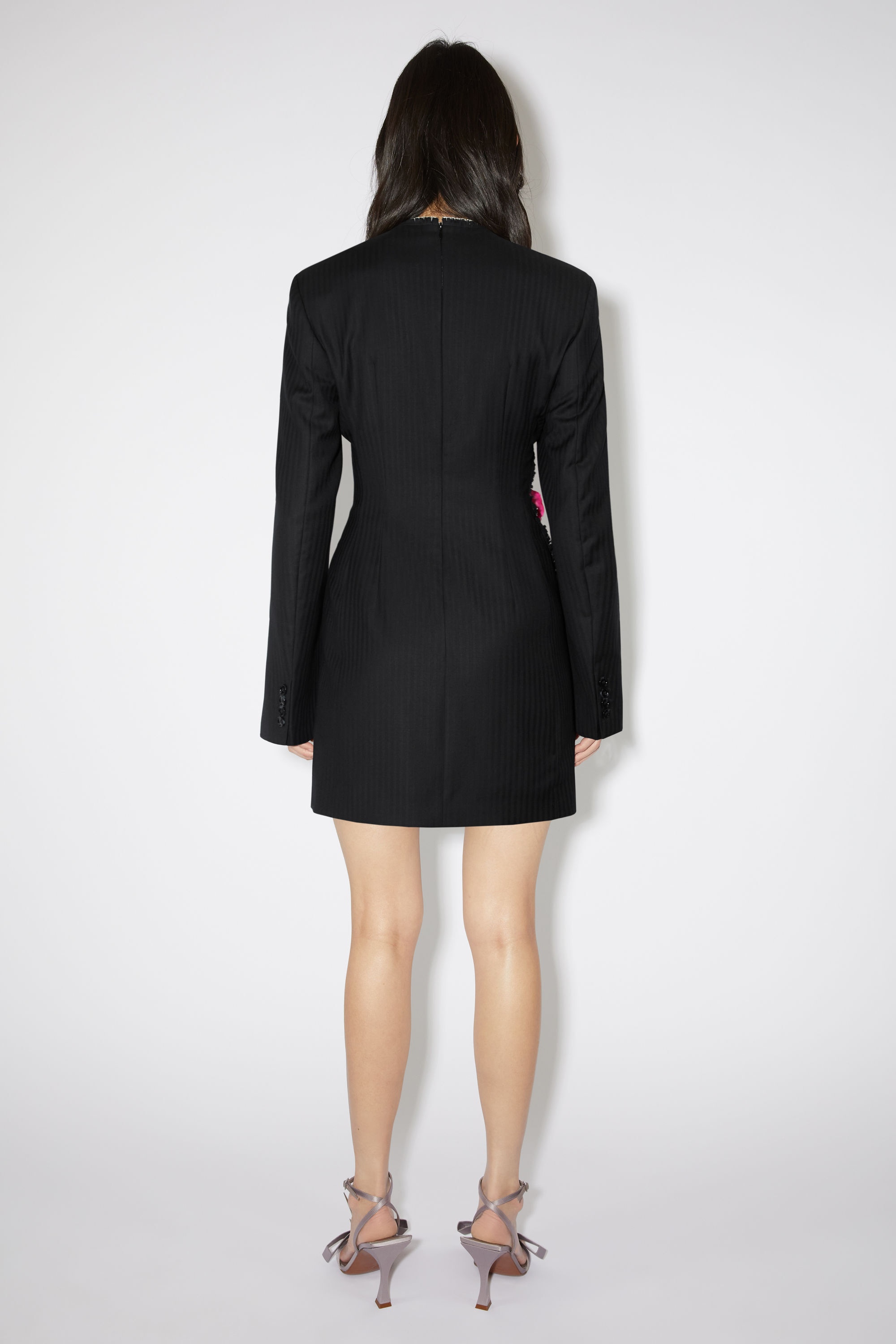 Tailored wool dress - Black - 3
