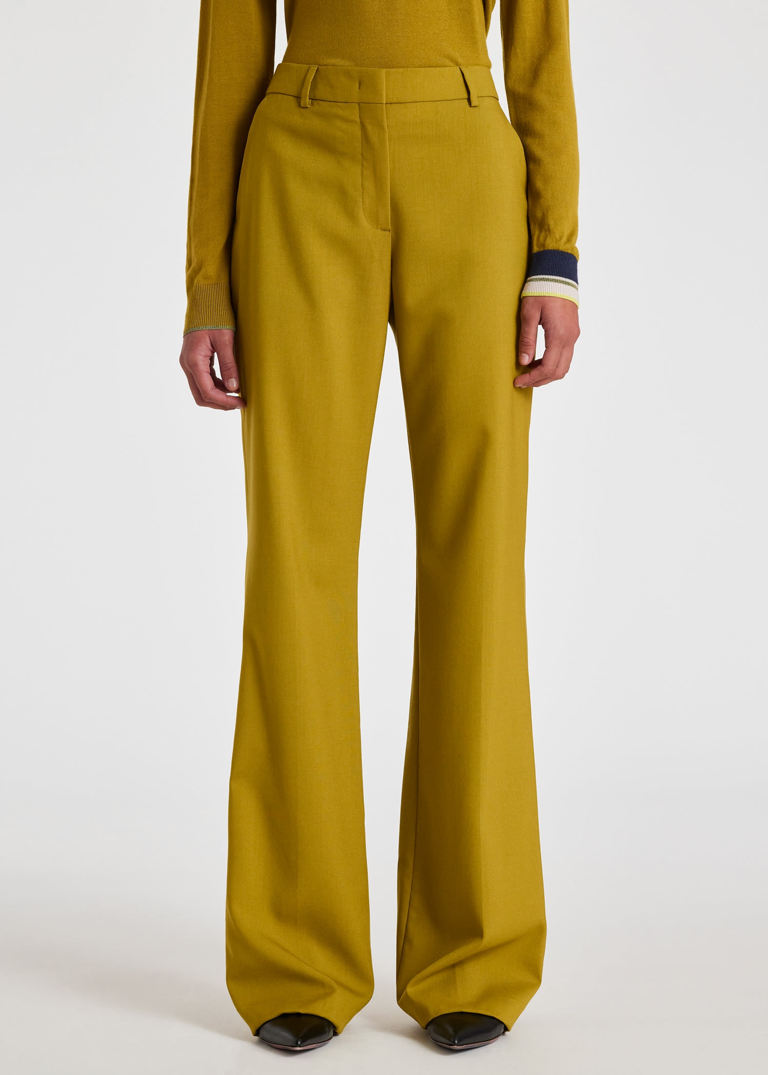 Wool Tie-Waist Wide Leg Suit - 9