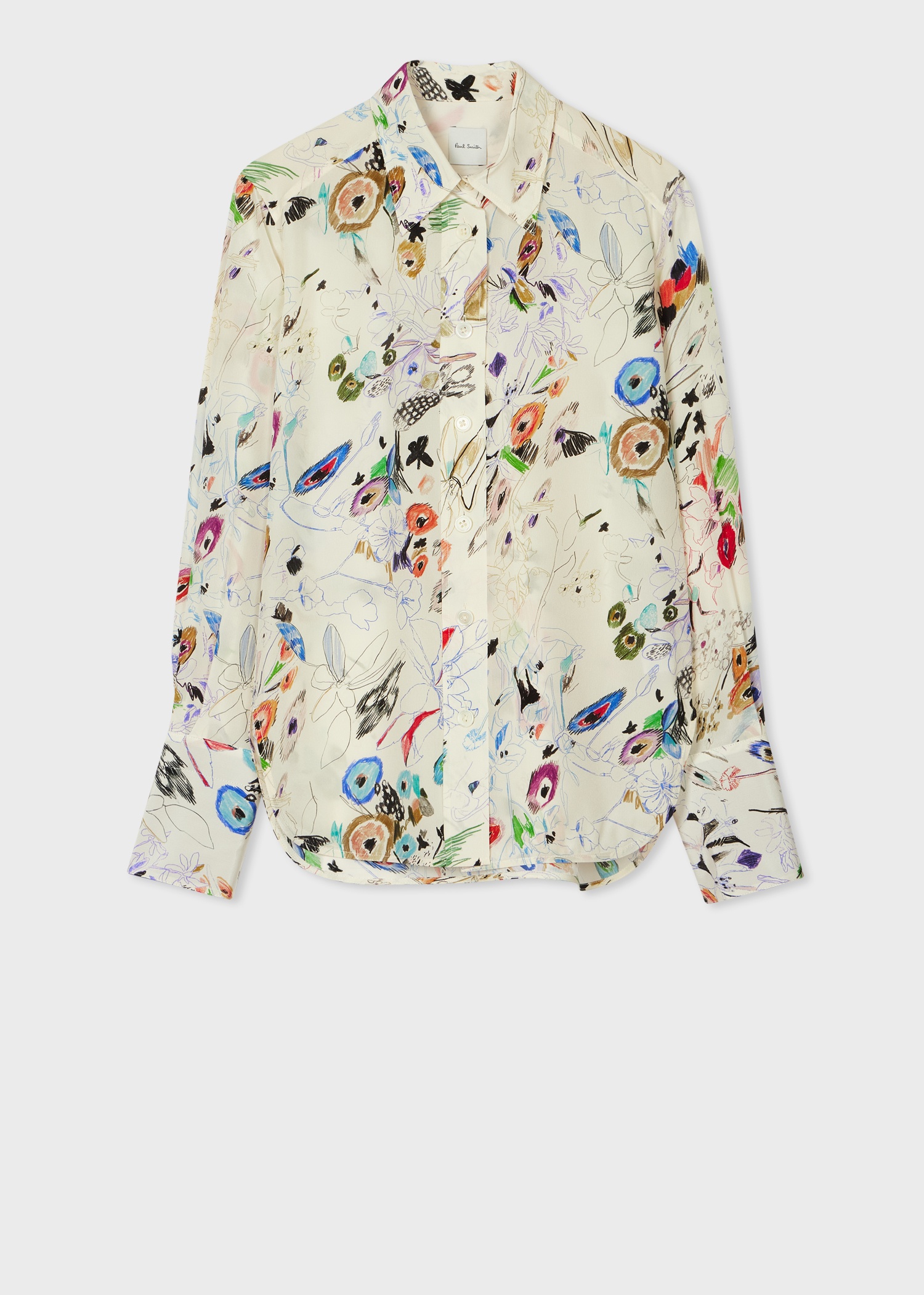 Women's 'Sketchbook Botanical' Silk Shirt - 1