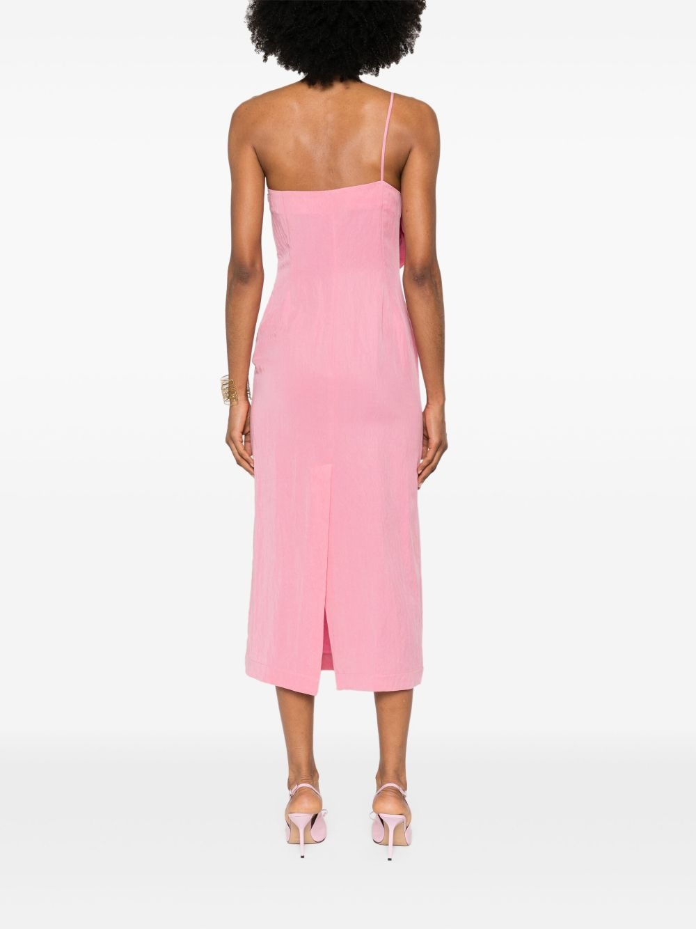 floral-appliqué midi dress - 4