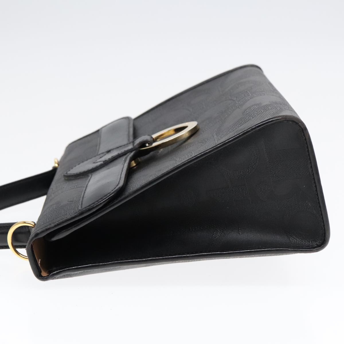 DIOR Trotter Canvas Hand Bag Black Gold - 5