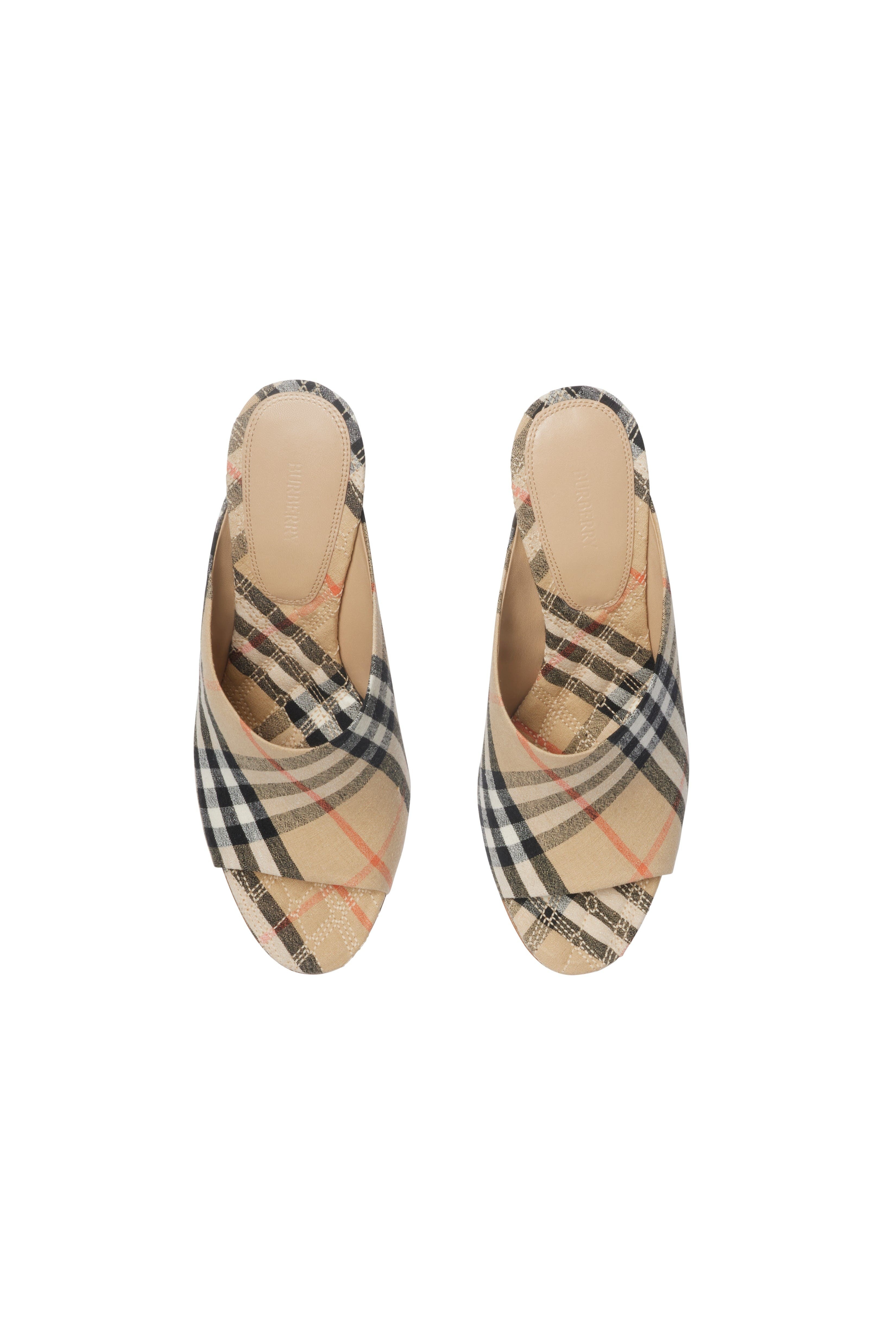 burberry Check Mews Mules in Sand at Nordstrom - 5