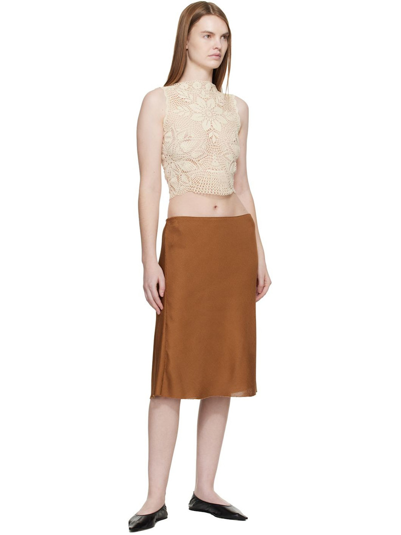 MAGDA BUTRYM Off White Lace Crochet Round-Neck Top outlook