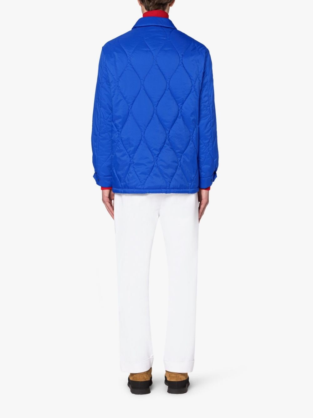 TEEMING BLUE NYLON QUILTED COACH JACKET - 3