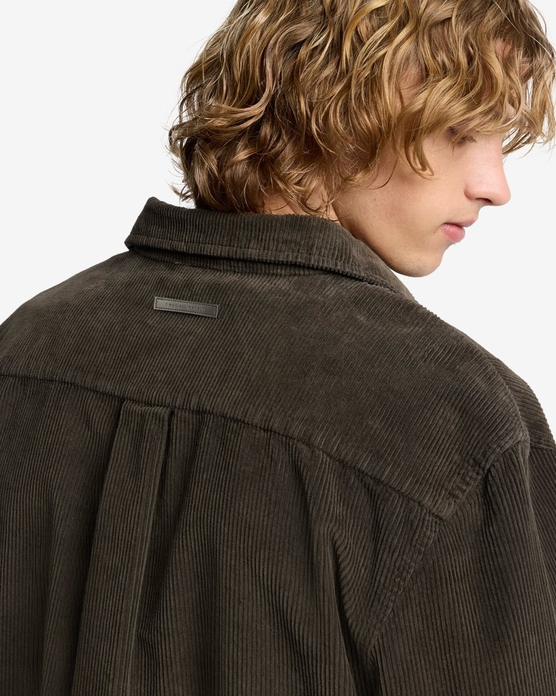 Corduroy Overshirt In Dark Olive 4