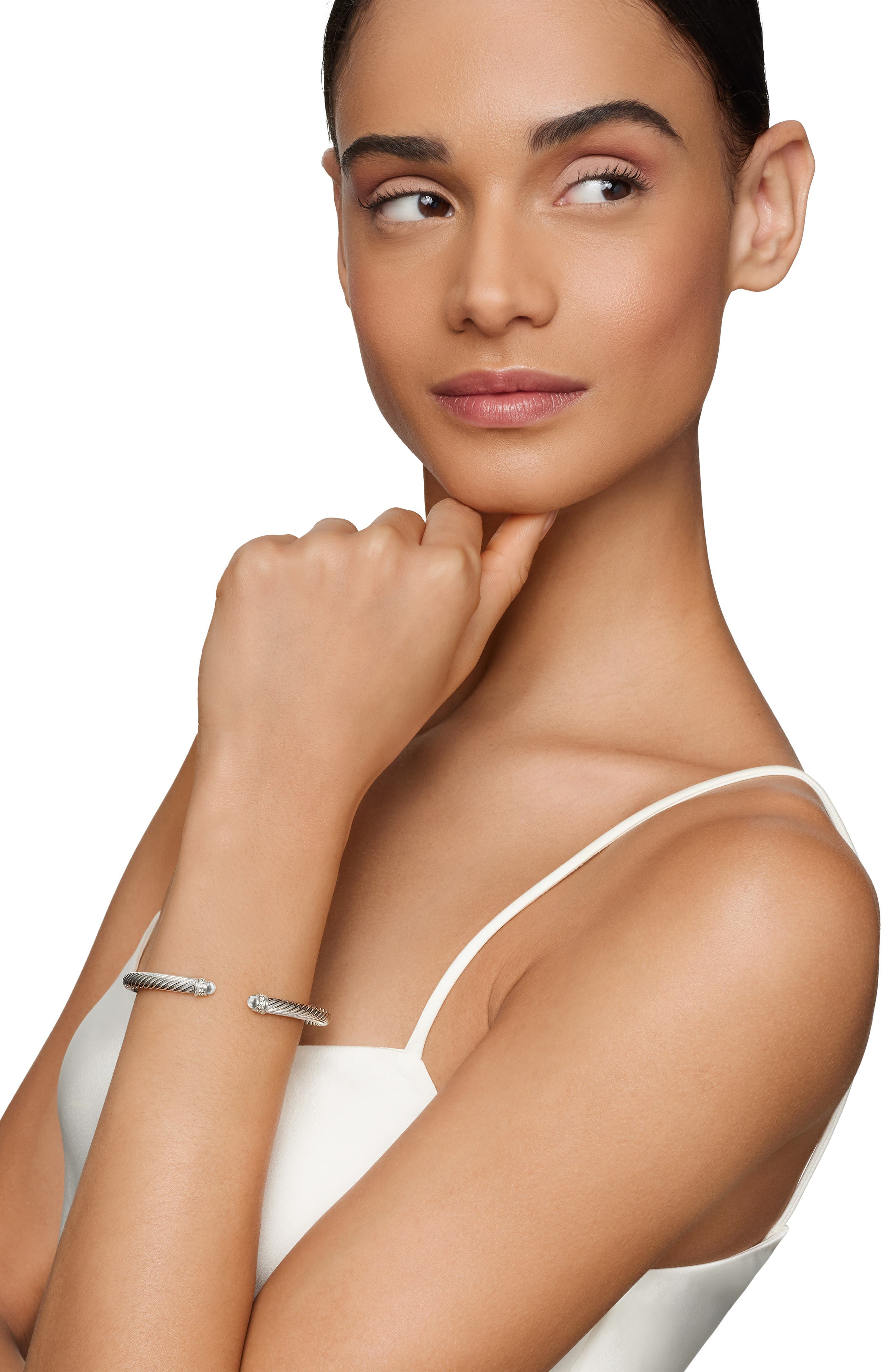 David Yurman Classic Cable Bracelet in Sterling Silver with Diamonds, 5mm in Silver Dome at Nordstro - 2