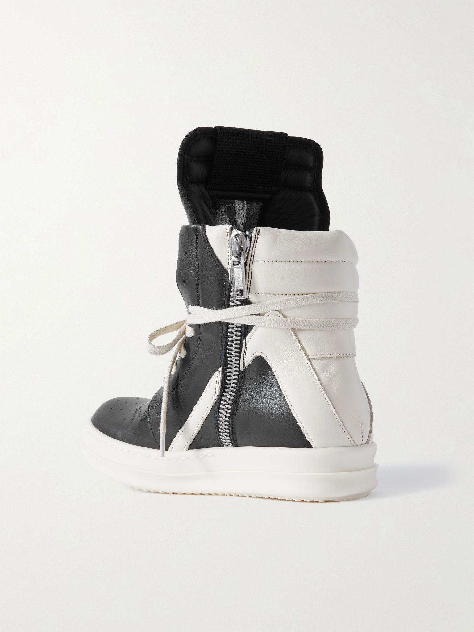 Geobasket two-tone leather high-top sneakers Black - 3