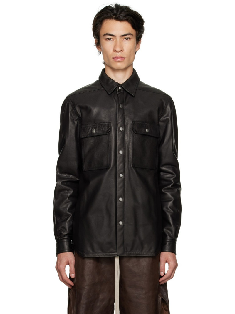 Black Padded Leather Jacket 1