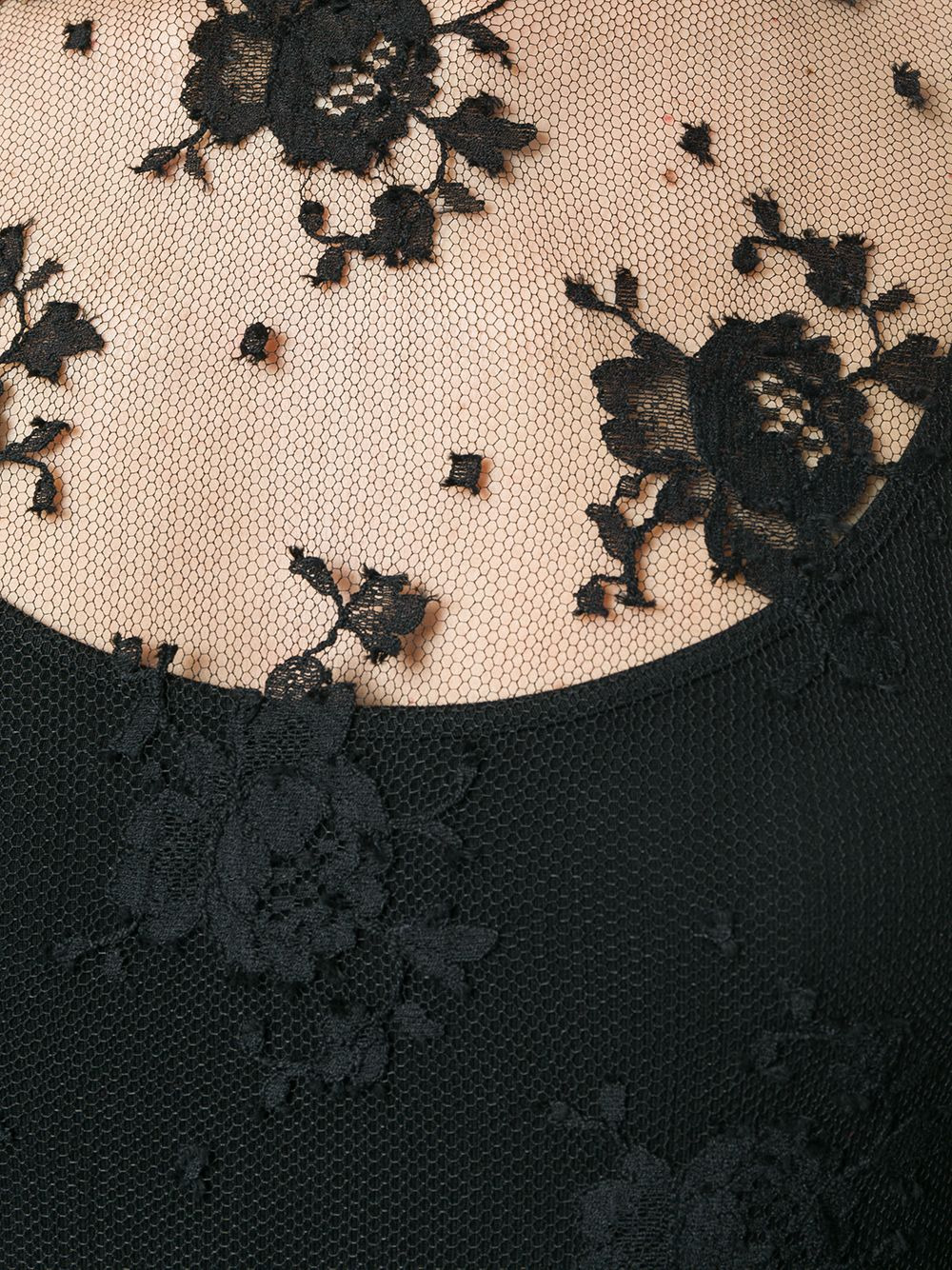 sheer floral lace blouse - 5