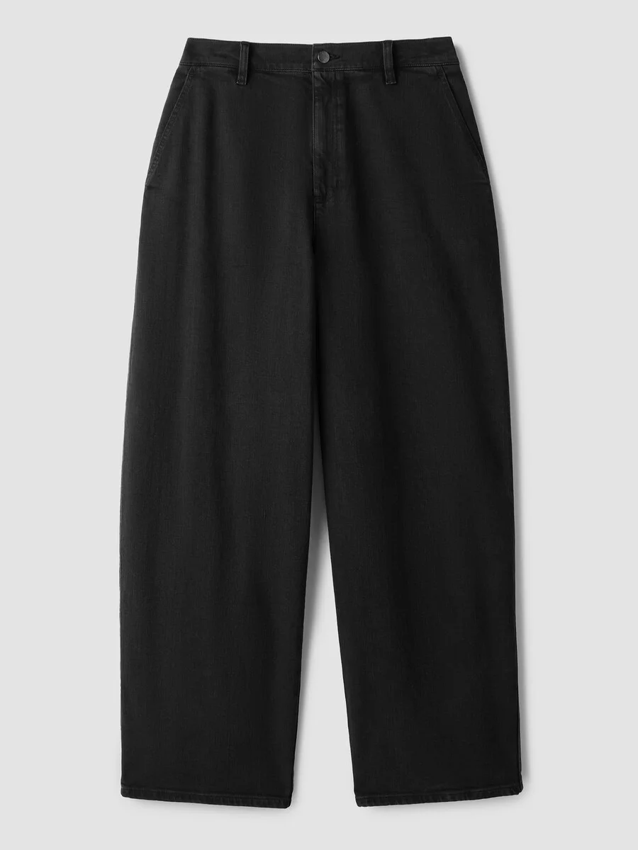 Cotton Stretch Denim Roomy Wide Trouser - 1