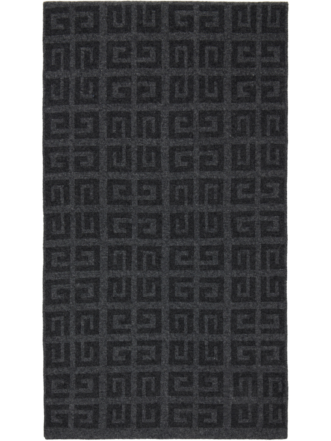 Gray 'Givenchy' Double Face Knit Scarf - 2