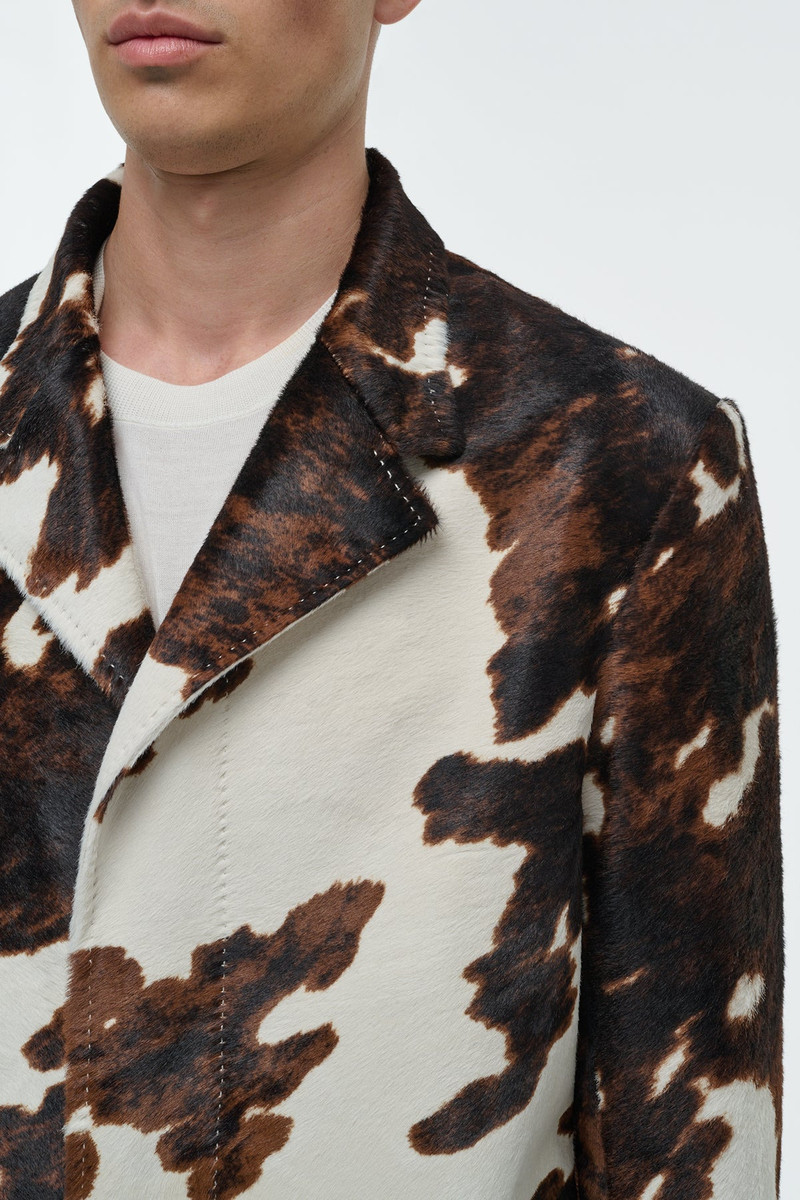 Tailor Carcoat in Ivory Cognac Multi Pony Hair 6