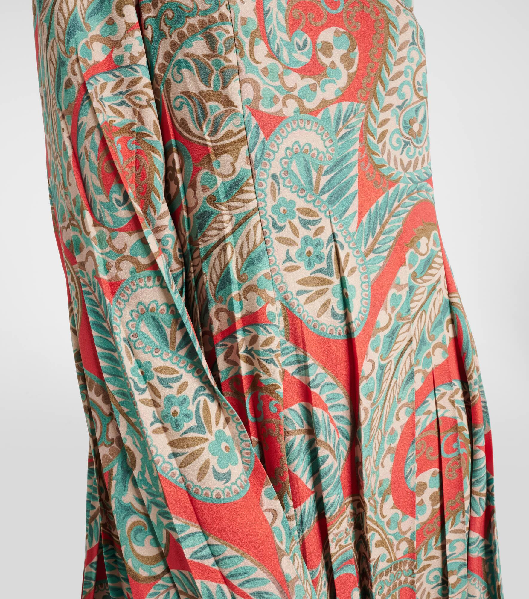 Paisley pleated minidress - 6