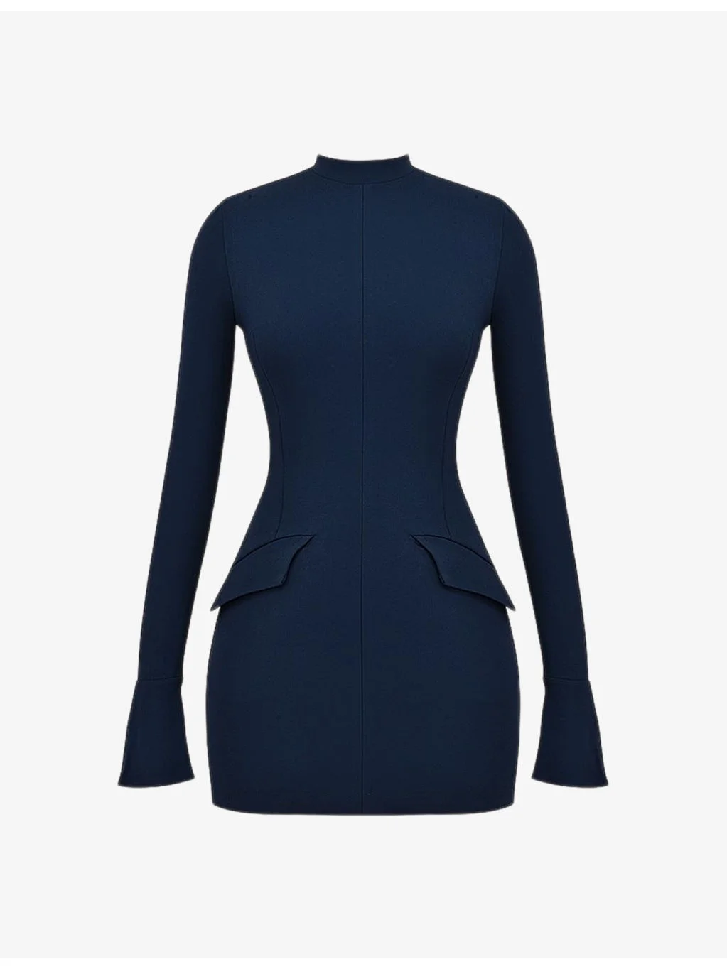 Mahalia fluted-cuffs stretch-woven mini dress - 1