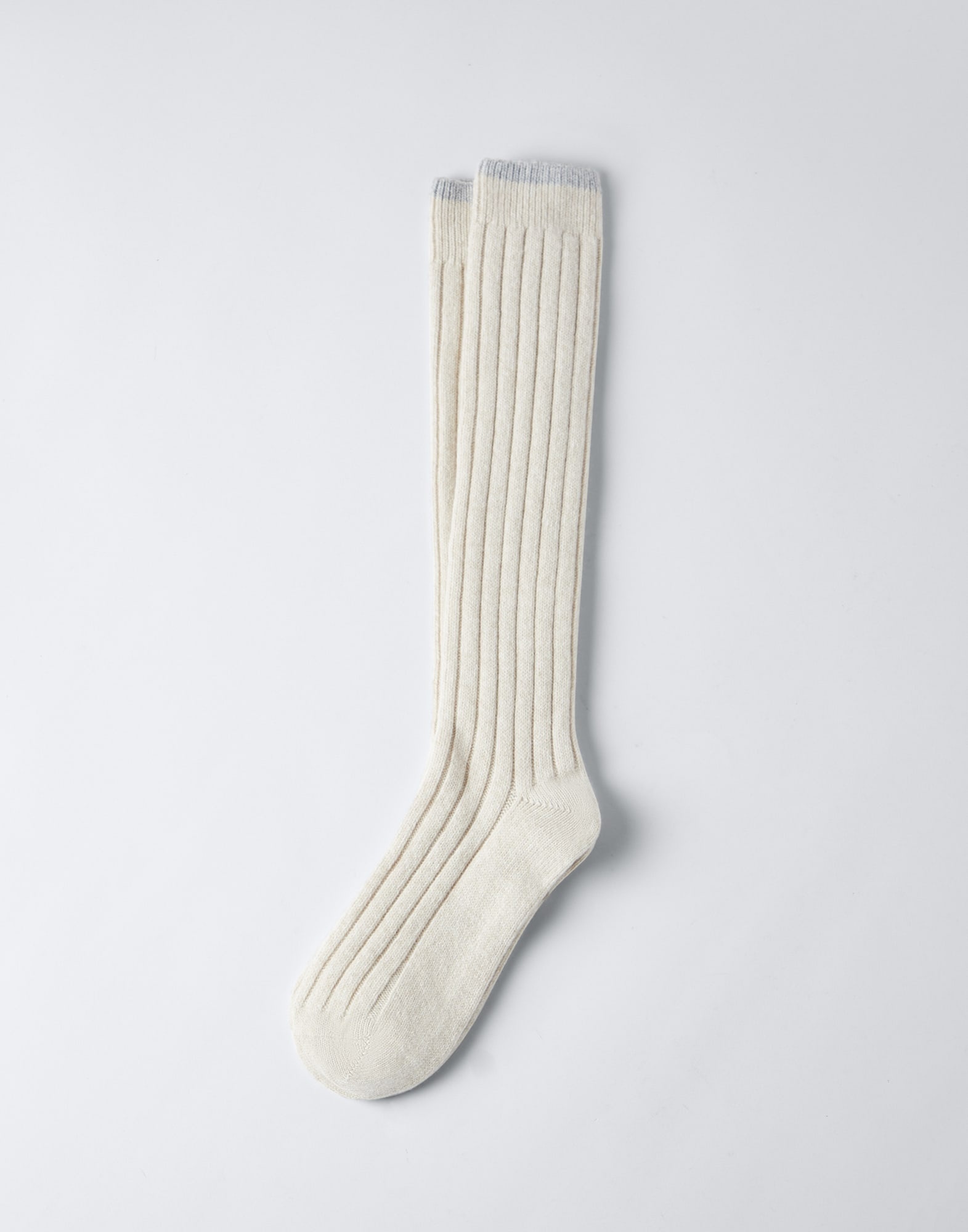 Cashmere chiné rib knit socks - 1