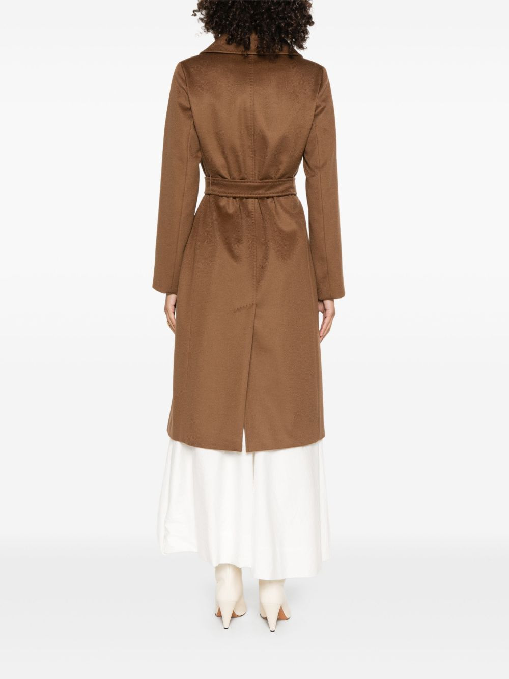 belted notched-collar coat - 4