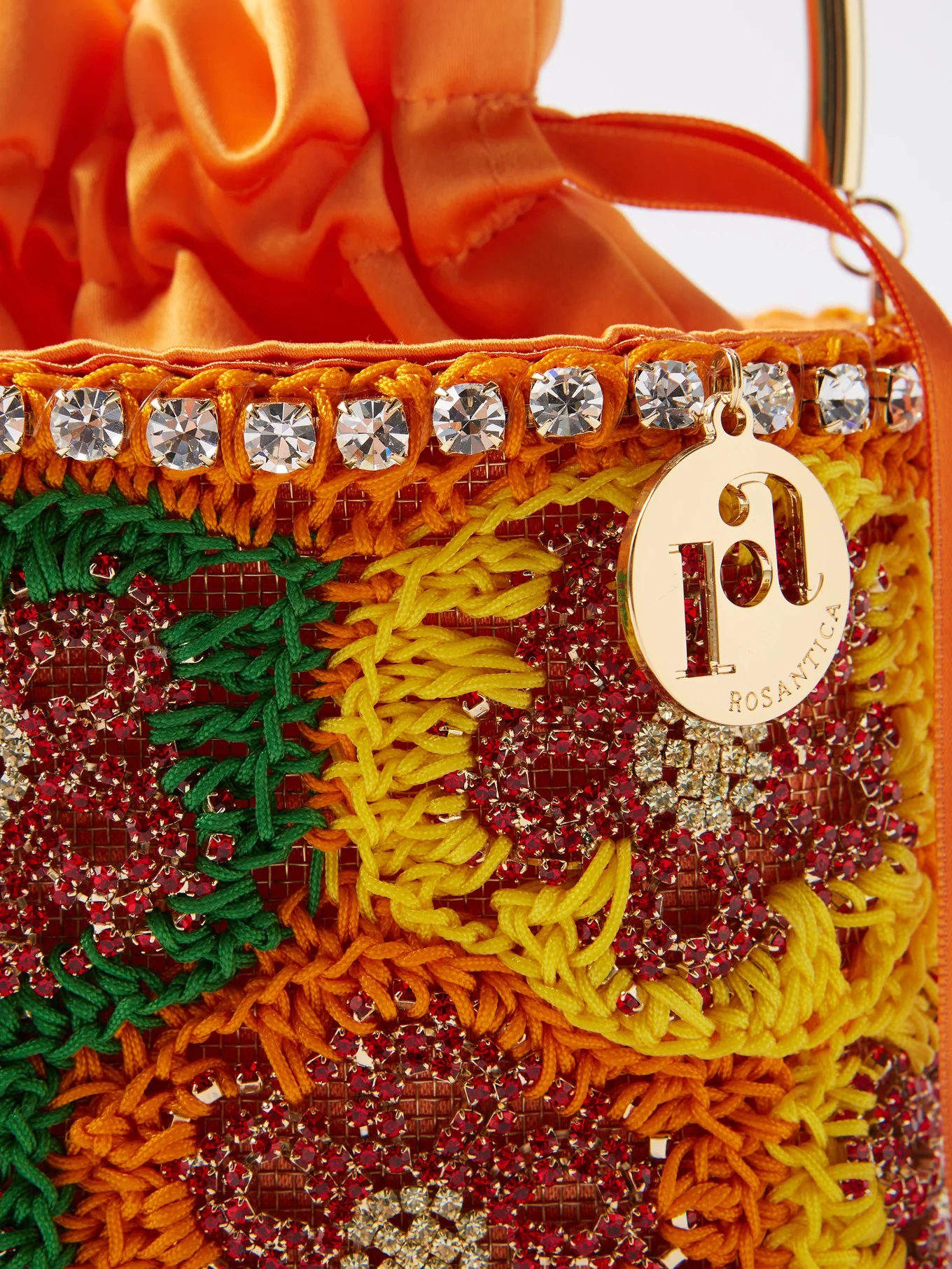 Holli crystal-embellished crochet handbag - 6