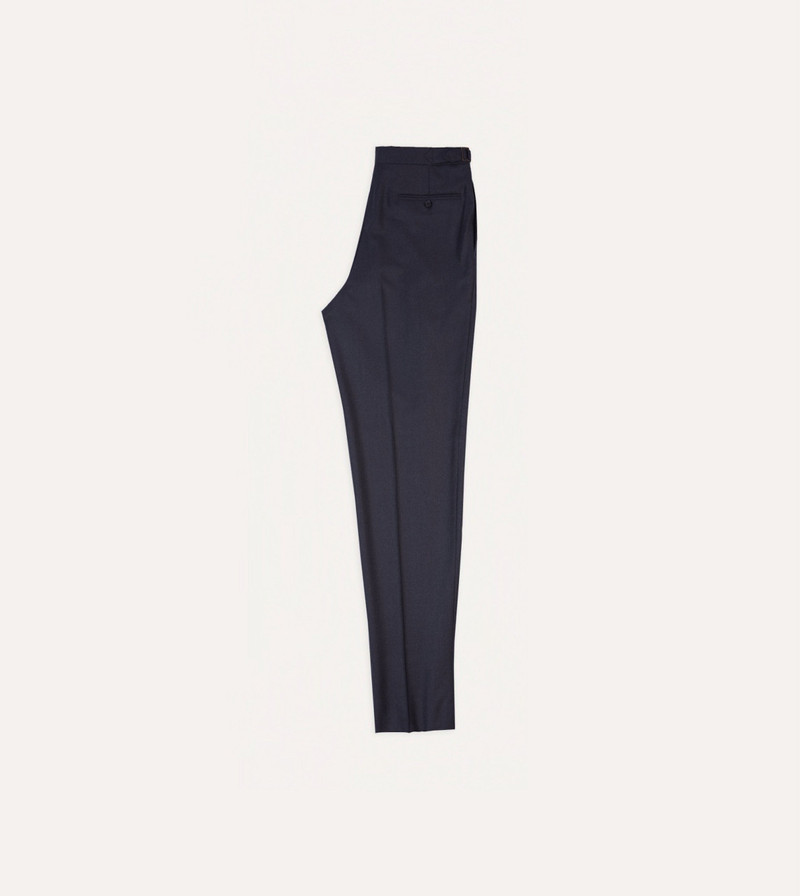 Grey Worsted Wool Single Pleat Trouser 6