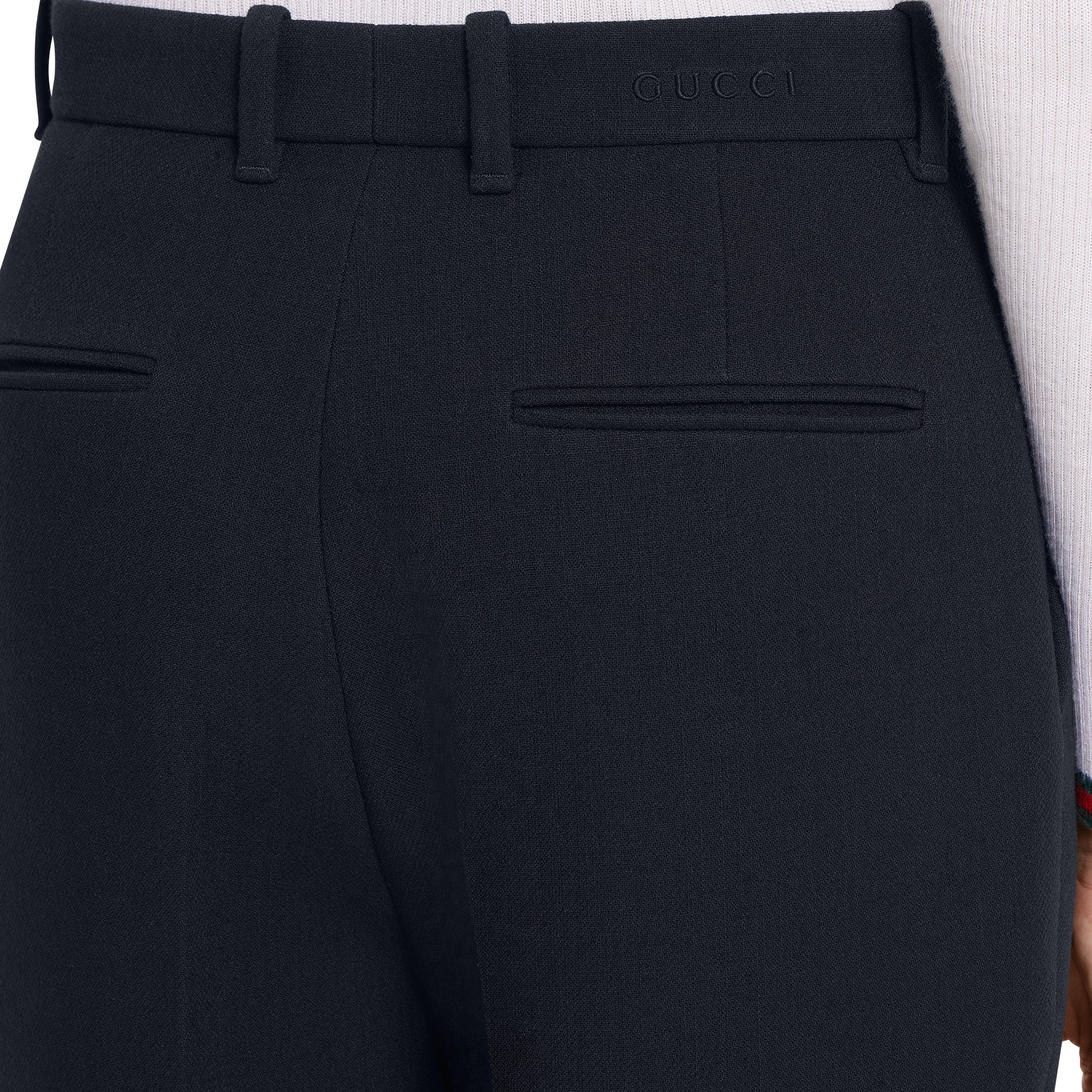 Light wool crêpe pant with embroidery - 5