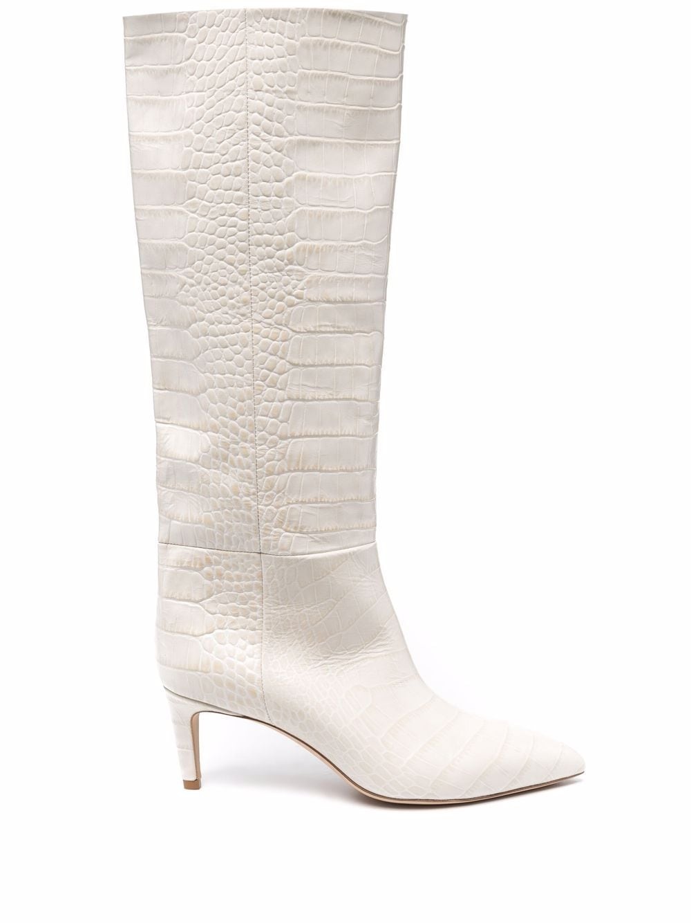 croc-effect stiletto boots - 1