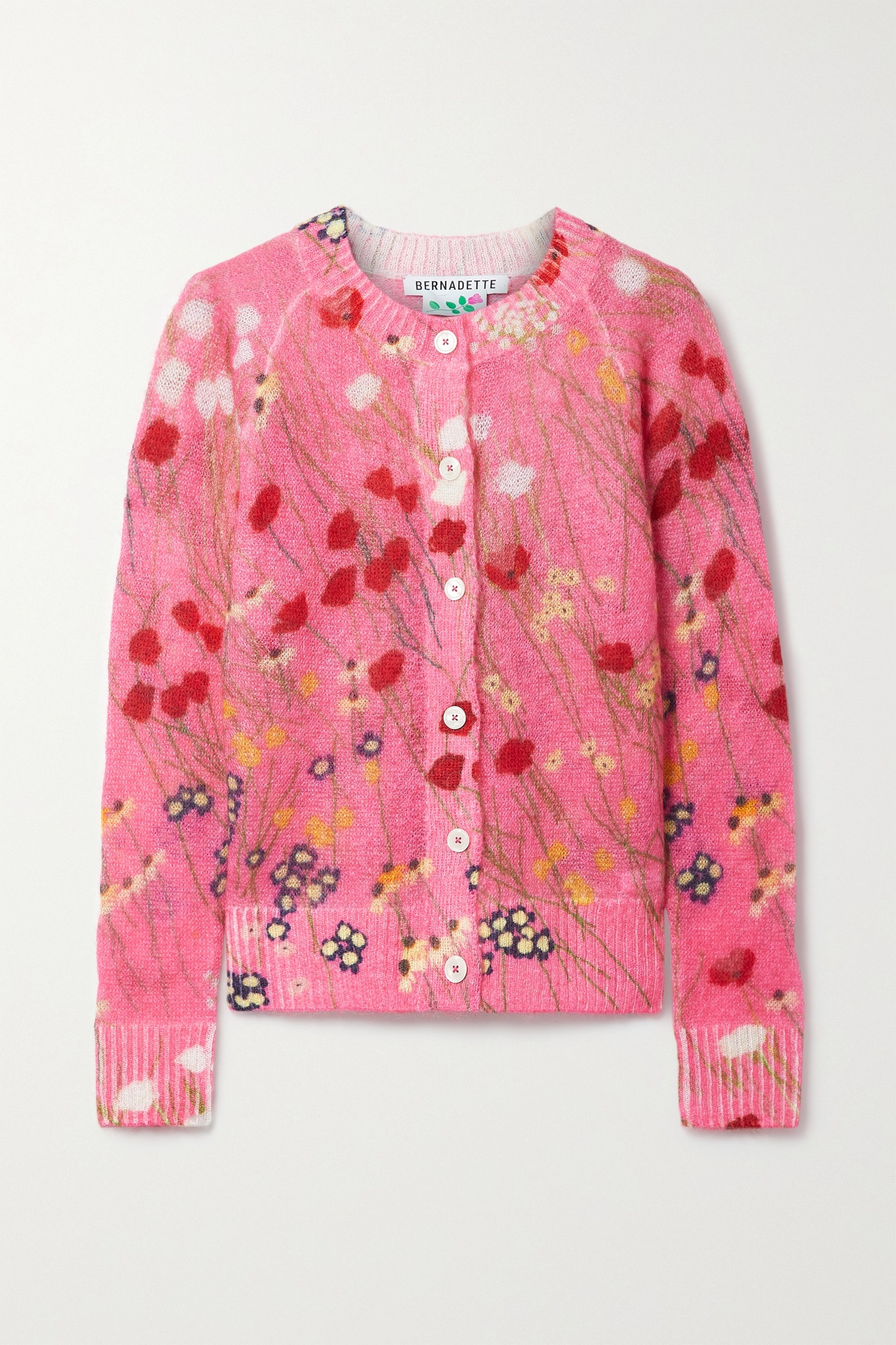 Penelope floral-print mohair-blend cardigan - 1